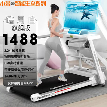 Xiaomi stone treadmill home equipment squelch bass home folding treadmill light commercial grade wifi linkable b haoyue white-multi-function-touch screen