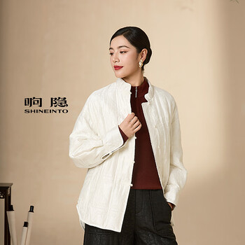 Xiangyin shopping mall same style winter blended women's short down jacket 2545112008 white l