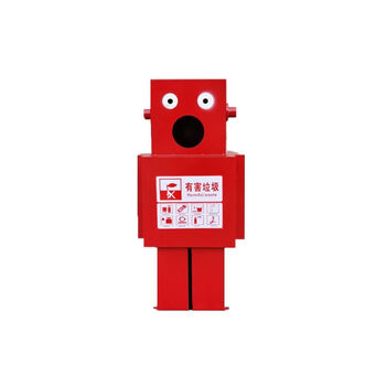 Cartoon classification trash can cute robot shape playground outdoor creative park trash can large commercial red * small size 85cm