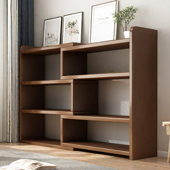 Lixiang wood solid wood bookshelf retractable bookcase desktop storage rack bedroom bedside storage cabinet study desk storage cabinet 3 retractable yanxia (60-120)*17*80