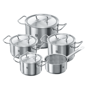 Zwilling (zwilling) pot set classic series stainless steel soup pot milk pot stew pot children's food supplement soup pot milk pot stew pot 5-piece set