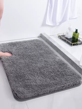 Yusenyi door absorbent floor mat custom-made non-slip bathroom toilet mat solid color mat bathroom thick carpet can be used at home, classic gray (thick plush) 45x70cm-50x80cm (combination set, simple and versatile)