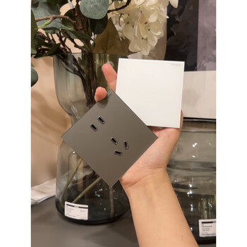 Schneider switch socket five-hole household wall opening tempered glass panel platinum glass fog white 5 holes 10 pieces