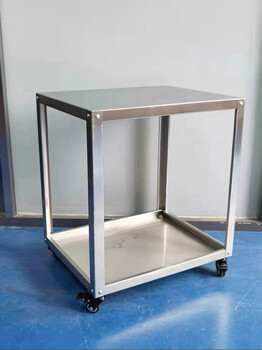 Hardware workbench inkjet printer mobile workbench stainless steel fixed storage rack thickness 1.0 load-bearing 100kg 450*350*600mm wheeled workbench