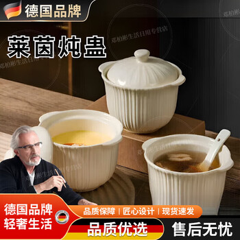 Wcz german stew pot water-proof ceramic pot household bird's nest special soup cup for one person steamed egg baby stew pot 500ml + small spoon