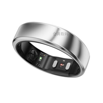 Ringconn smart ring monitors heart rate, blood oxygen, sleep breathing, predicts women's menstrual period, long battery life, future silver no. 8 (18.20mm)