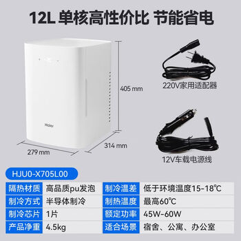 Warm and cold thermostatic box insulated box home car refrigeration heating breast milk insulin medicine drink camping 12l single core high
