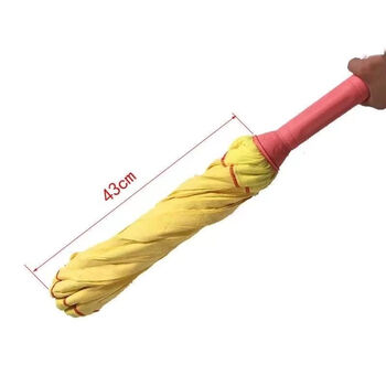 Bun peng deerskin mop, hand-wash free, self-wringing, household mop, lazy wringing, chicken skin towel, absorbent mop, one mop, 140 cm thickened rod, self-wringing water mop (one rod, one end) random