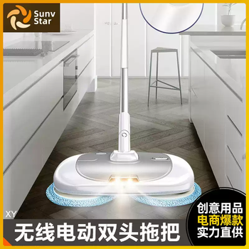 Tkhe wireless electric water spray mop european standard sweeping all-in-one machine automatic handheld floor mopping machine steam vacuum cleaning mop mop 2 round 1 triangle cloth national standard