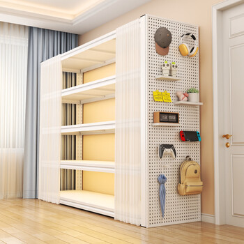 Silao household shelves and storage racks multi-layer floor-to-ceiling living room balcony storage racks kitchen storage racks debris organization iron shelves three layers - height 80cm, default white, length 40*width 30cm, dustproof curtain provided