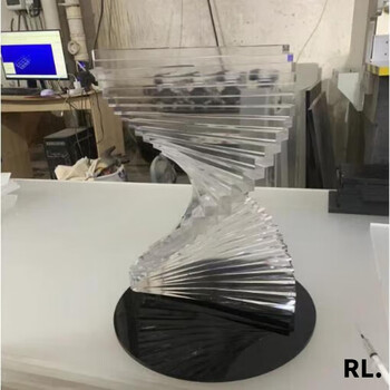 Miyi customized acrylic table legs hd transparent table legs dining table bracket coffee table rock plate support legs brown table corner thick plate spiral table legs 70 high 40 wide base 50 thick 2 pieces