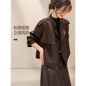Mohan yimei warm and fashionable windbreaker 2025 autumn new style relaxed old money short profile lapel jacket