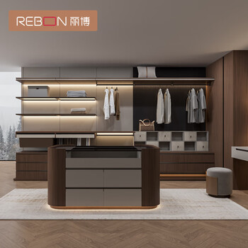 Libo whole house customized walk-in wardrobe modern simple home bedroom wardrobe reed board 23800 package 23800 yuan/16 whole house package