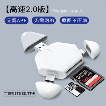 Suitable for apple 16/15 mobile phone high-speed 3.0 card reader all-in-one multi-function card memory card storage camera high-speed version 2.0 type-c/apple/usb no ap required triangular magnetic suction model