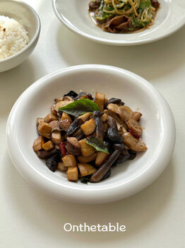 Yusenyi on the table white flanged dinner plate breakfast plate pasta plate deep plate 8 inches 8 inch color flanged plate