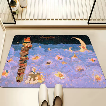 Yusenyi xingren bathroom floor mat water-absorbent diatom mud entry powder room kitchen bathroom water-absorbent non-slip floor mat carpet xingren reading club 4570cm (second absorbing and quick-drying dry rubber non-slip)