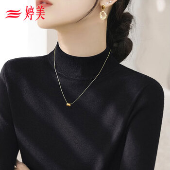 Tingmei half turtleneck knitted bottoming shirt for women in autumn and winter, which can be worn as an inner base layer and as a foreign style basic sweater, warm long-sleeved top