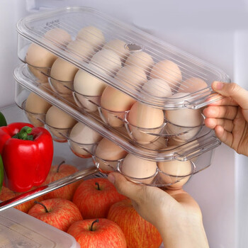 Sailoto egg storage box with lid egg box egg tray egg rack food box 16-grid egg box