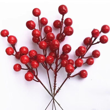 Red fruit fortune fruit persimmon wishful artificial flower wedding new year decorations living room dining table tv cabinet housewarming decorations red fruit buy one and get three 1 piece
