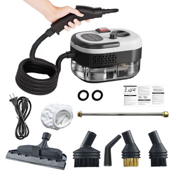 Beautiful you new recommended high temperature and high pressure steam cleaner kitchen air conditioner oil fume and oil cleaner car disinfection cleaner car washing machine white knob model 1200ml glass wipe set national standard 220v