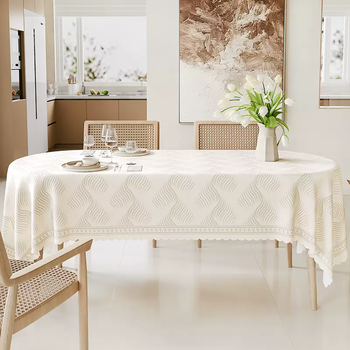 Yusen yiyi qingyuan rectangular zhilan tablecloth no-wash tranquility oil-proof luxurious ironing table cloth joyful anti-grade high-grade anti-tranquility b 140x180cm (table length 1213 meters)