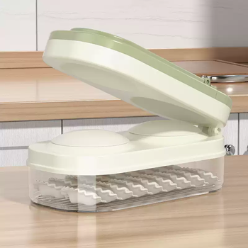 Dyeing huai dumplings three-in-one household small machine storage box rolling dumpling wrapper mold tool new skin press green - skin pressing + dumpling making + dumpling box