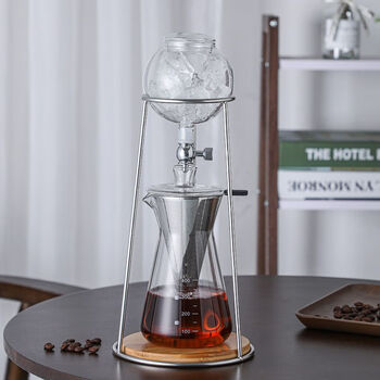 Hot style|ice drop coffee pot teapot stand set ice drop household drip-type hydraulic hand-brewed ice brewing machine cold brew spot no. 11 ice drop (stainless steel original color shelf)*