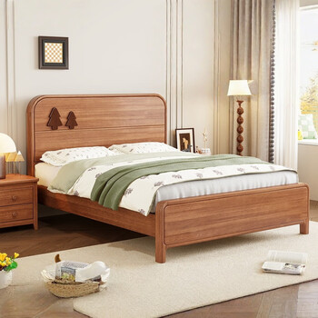 Caiti solid wood children's bed for boys and girls 1.2m single bed 1.5m teen bedroom bed storage bed home bed single bed standard pine silent bed board 135*200cm standard pine silent bed board