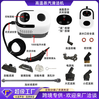 Wenzhi cross-border lcd model multi-functional range hood high pressure and high temperature steam cleaner portable household disinfection all-in-one machine white lcd touch model us regulations 110v cannot be used in china