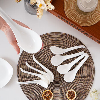 Purjade 4 pieces household bone china pure white swan small spoon porcelain spoon creative ceramic spoon large soup spoon spoon rice spoon 4 pieces bone china pure white swan small spoon