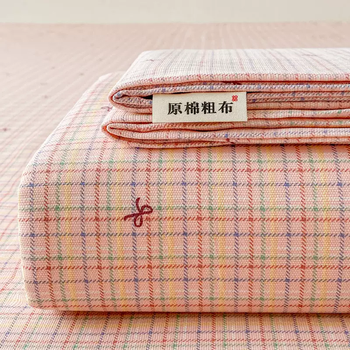 Yusen yi'an lalan lazy old coarse cloth sheets, old coarse cloth mats, upgraded spun yarn three-piece set, comfortable and suitable for all seasons, colorful butterfly 120x230cm