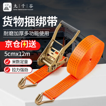 Jiuqiangu truck rope tightener cargo strapping truck cargo tightening strapping rope tensioner trailer rope ratchet brake rope with tensioner + webbing + hook 5cm*12 meters