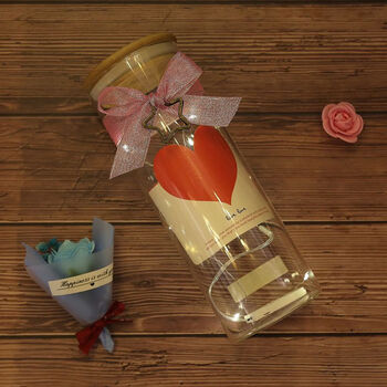 Iosn lucky star glass jar large capacity 520 cork wishing bottle drift bottle diy origami finished graduation gift large empty bottle trial pack 520 collection send lamp/greeting card