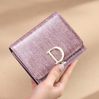 Banyanu 2025 new style d buckle genuine leather women's wallet women's short cowhide three-fold hand wallet coin purse