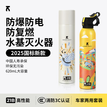 Onewei safety vehicle-mounted water-based fire extinguisher for home use national fire protection 3c certification small car special water extinguisher 620ml water-based without bracket two bottles