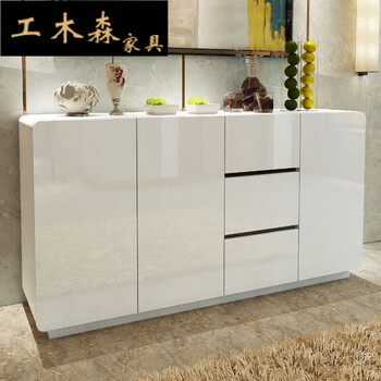 Gongmusen sideboard modern simple new style kitchen multi-functional restaurant cupboard tea wine cabinet storage cabinet white 1.0 meter sideboard 100*40*85 assembly