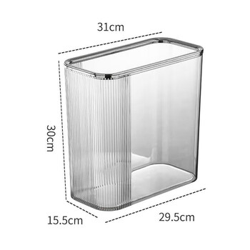 Trash can transparent with lid household bathroom storage bathroom kitchen gap outdoor large capacity toilet paper basket transparent ring style