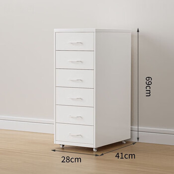 Bun peng iron cabinet storage cabinet clearance chinese style bedside study living room dopamine storage mobile steel drawer six thickened white