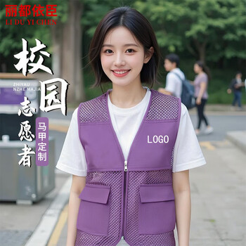 Lido yichen (lido according to chen) volunteer vest vest customized work clothes summer breathable mesh advertising vest yl-011 purple volunteer fishnet double pocket vest m recommended 110-130 catties