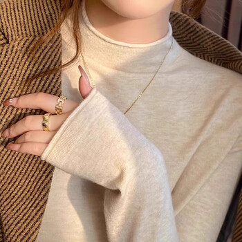 Yu zhaolin (yuzhaolin) half-turtle collar bottoming shirt for women in autumn and winter, high-end inner sweater, western style 2025 new spring and autumn mid-collar knitted top