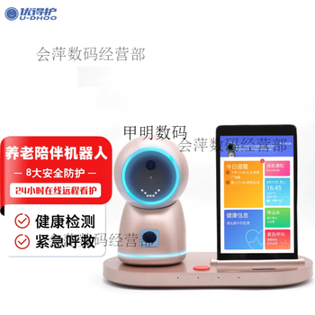 Youdehu elderly care companion intelligent robot, two-way audio and video safety call machine for the elderly, nursing machine, camera, rose gold