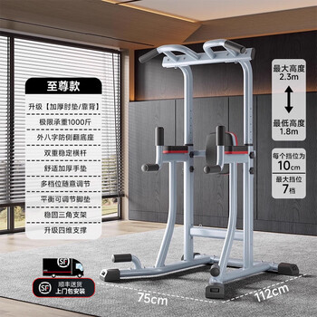 Nordma horizontal bar indoor home pull-up rack floor-standing home fitness equipment parallel bar rack hanging bar installation + sf luxury upgraded silver | thickened and thickened steel pipe