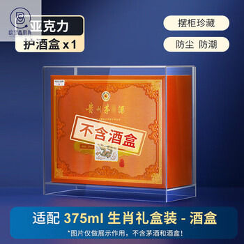 Opel xinlongmao 375 zodiac gift box anti-run wine all-in-one transparent acrylic display box ornaments storage dust cover suitable for zodiac 375ml gift box