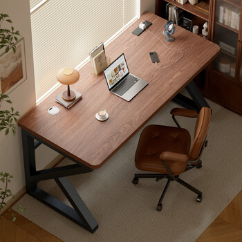 Mansfield (msfe) solid wood gaming computer desk with plug strips, home living room, bedroom, bedroom desktop office study desk with sockets