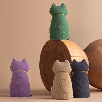 Camellia double-sided bath towel bathroom rubbing gray cute bathroom bath towel camellia tsundere cat dual-use bath towel-purple