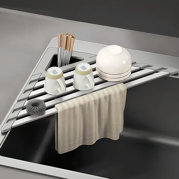 Home katei story japanese kitchen drain rack tripod drain rack sink drain bowl rack foldable room storage rack storage rack small size 6 rods foldable* space saving