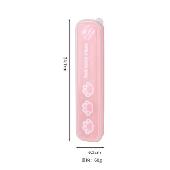 Fat donglai same style cutlery box student spoon storage box cutlery storage box portable box chopsticks spoon box cute pink cutlery box