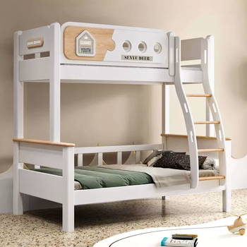 Yusenyi household high-low bed with mother-in-law storage solid wood texture upper multi-functional bed ladder disassembly lower bunk small apartment upper and lower bed 1350mmx1900mm (a1) hanging ladder bed