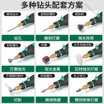 Mo peng stone grinding and polishing tool electric grinder small handheld polishing jade carving tool household multi-function polishing plug-in 12v fixed speed upgrade factory 24-piece set