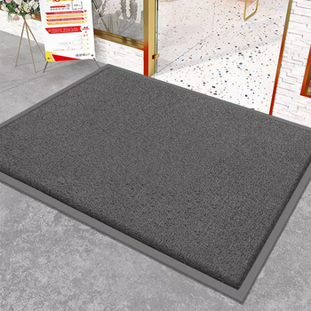 Yusenyi gate door mat, entrance welcome mat, non-slip red carpet, hotel store mat, commercial welcome light, gray silk circle, wordless edge, 60x90cm extra thick